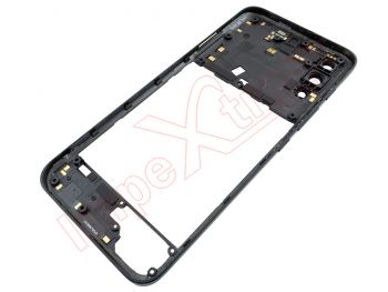 Carcasa frontal / central con marco negro hierro "Iron black" , antena NFC y lentes de cámaras para Motorola Moto G71 5G, XT2169-1